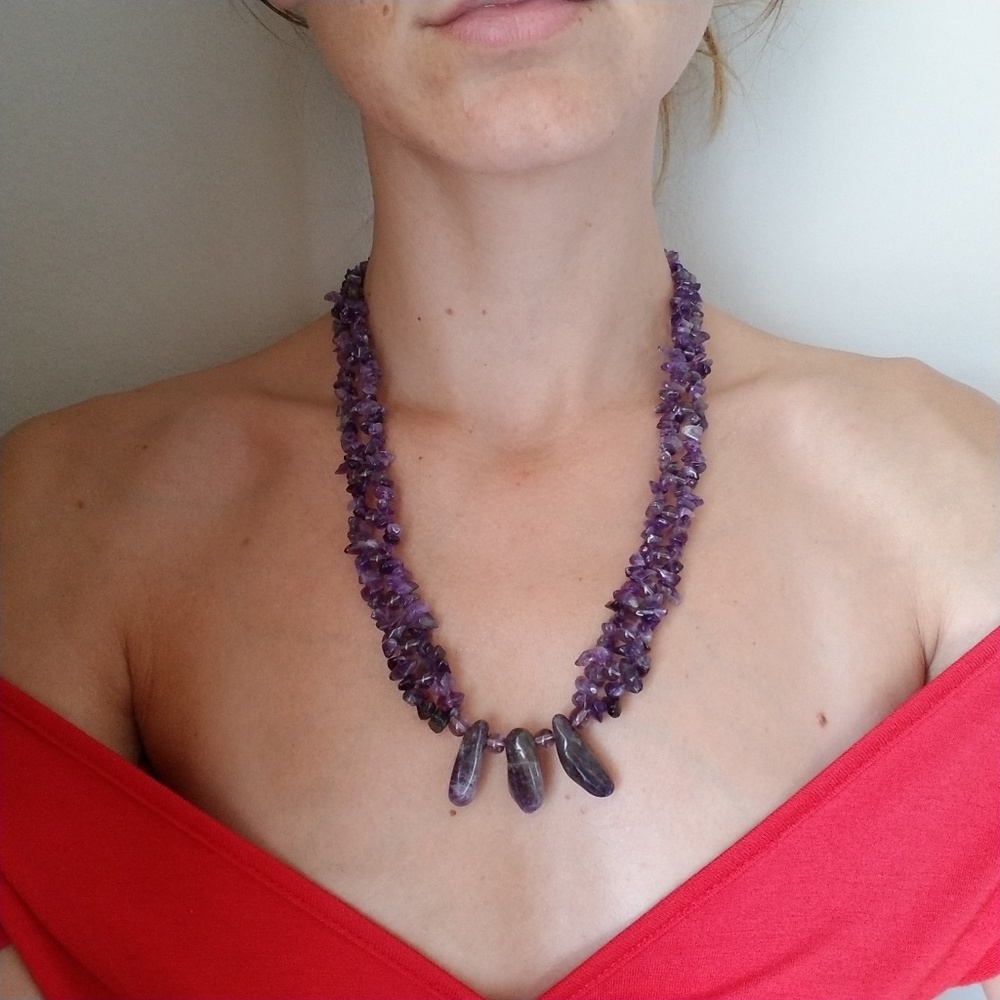 Handmade amethyst necklace